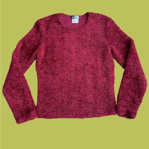 Very Nice! KNITWORKS shimmer effect red sweater. In large.